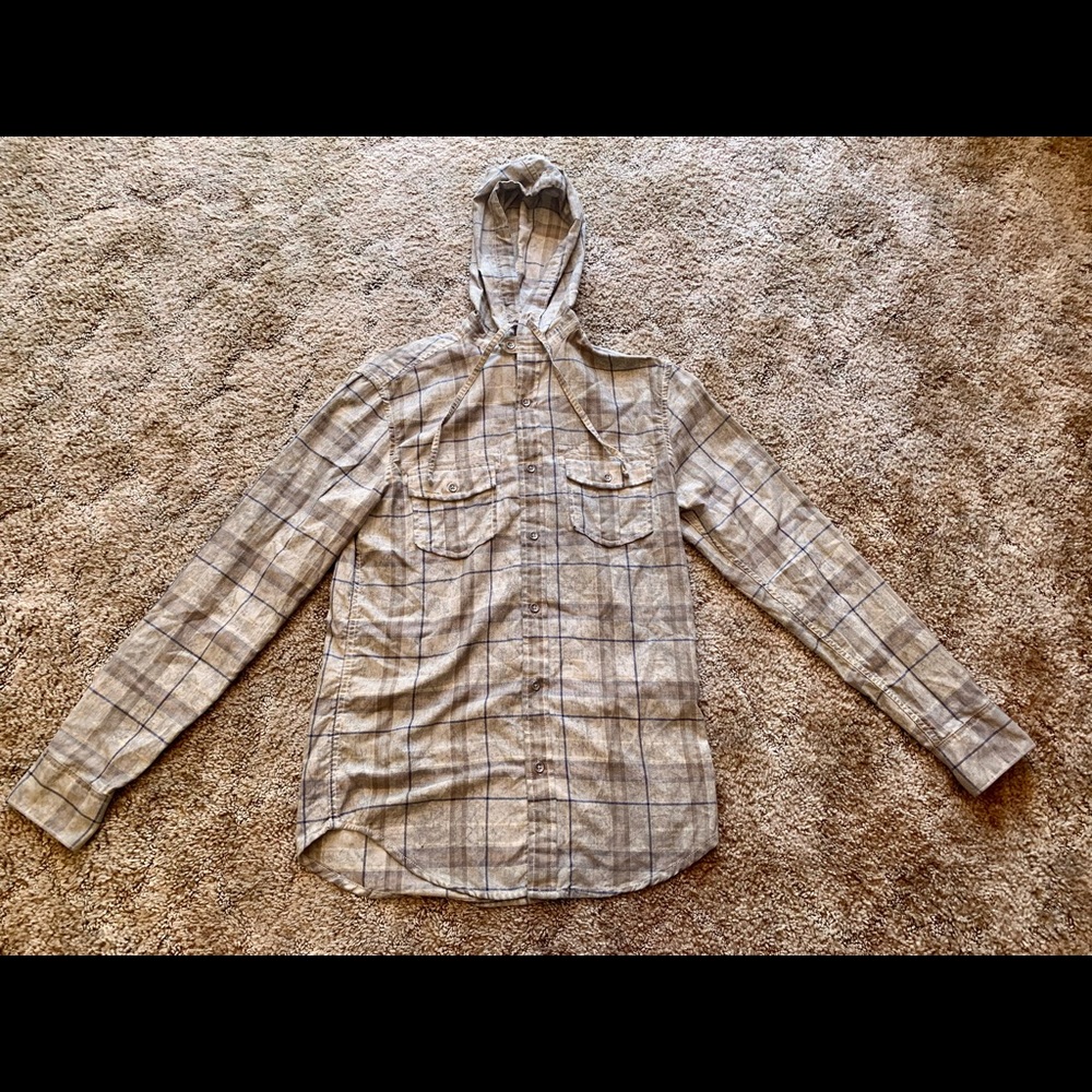 Decree Hooded Button Down Shirt - Men’s Small
